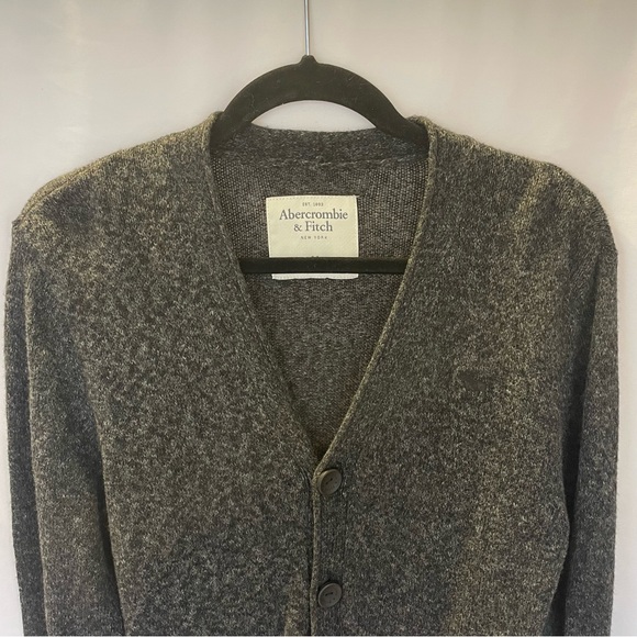 Abercrombie & Fitch Cardigan Medium Front Pocket Academia Sweater Grandpacore - Picture 7 of 16